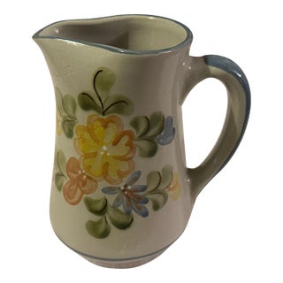 1970s Louisville Stoneware Pitcher Country Flowers For Sale