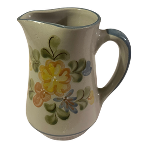 1970s Louisville Stoneware Pitcher Country Flowers