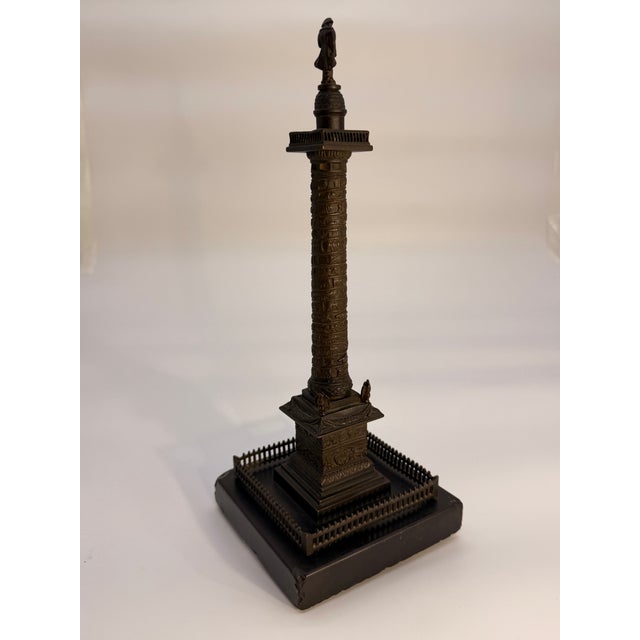 Antique French Grand Tour Bronze Model of the Vendome Column For Sale In New York - Image 6 of 11