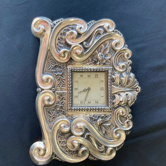 19th Century Large Clock in Silver, 1887 For Sale - Image 13 of 15