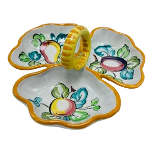 Italian Three Part Serving Dish With Handle