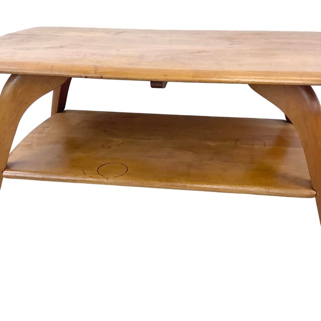 Heywood-Wakefield Small Wakefield-Style Mid-Century Wood Coffee Table, 1950s For Sale - Image 4 of 18