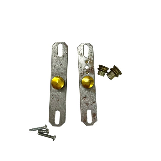 Vintage Pair of Brass & Copper Neoclassical Double-Arm Wall Sconces With Pleated Silk Shades For Sale - Image 17 of 18