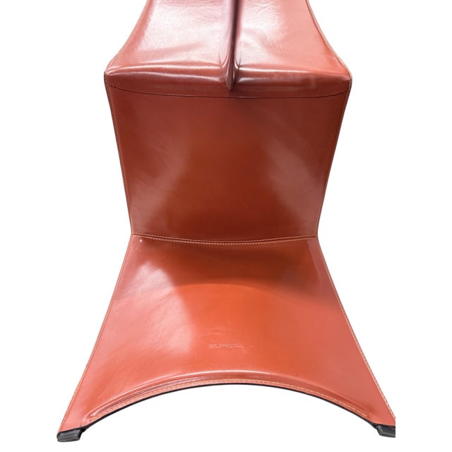 1980s Italian Modern Red Leather Chair by Philippe Starck, 1980s For Sale - Image 5 of 8