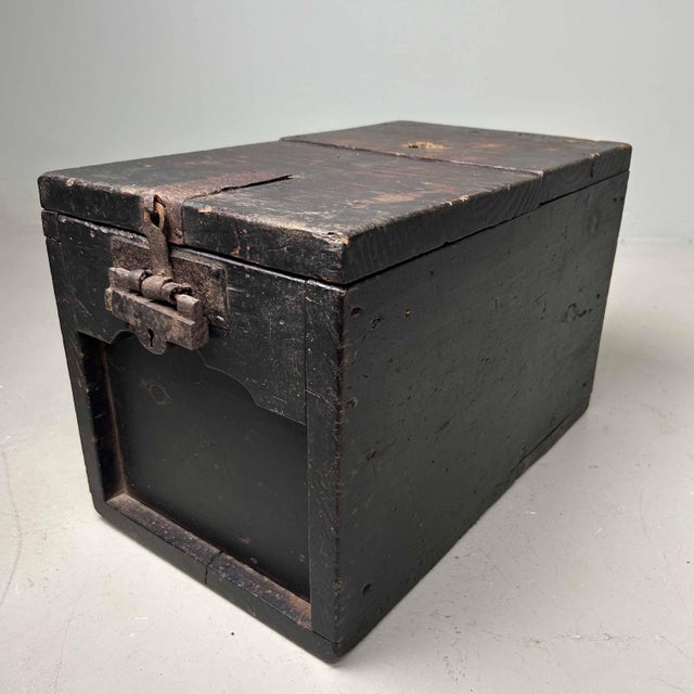 Black Antique Wooden Zenibako Temple Offering Box, Japan, 1890s For Sale - Image 8 of 18