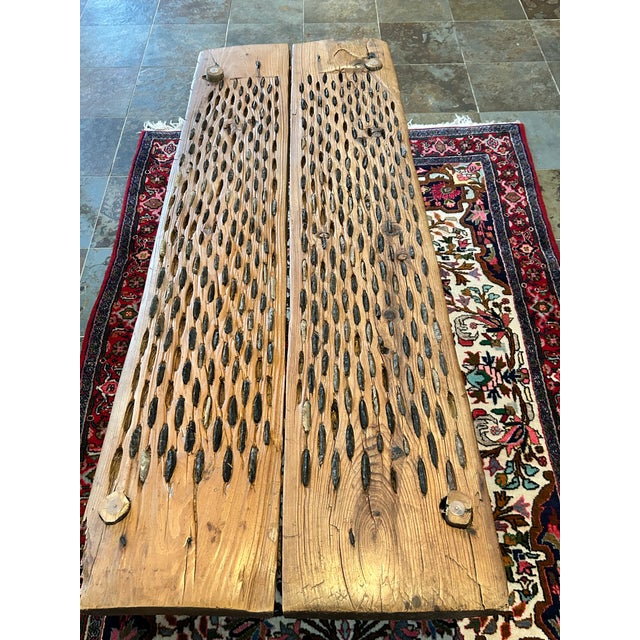 American Early 20th Century Rustic Threshing Board Coffee Table For Sale - Image 3 of 10