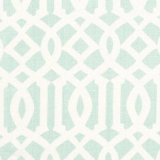 Sample- Schumacher Imperial Trellis Ii Fabric in Mineral For Sale