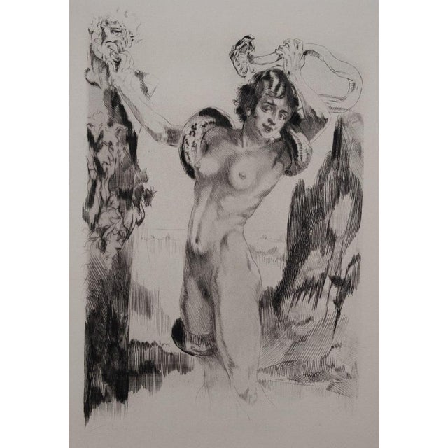 Alméry Lobel-Riche, Nu au serpent, Etching For Sale - Image 3 of 6
