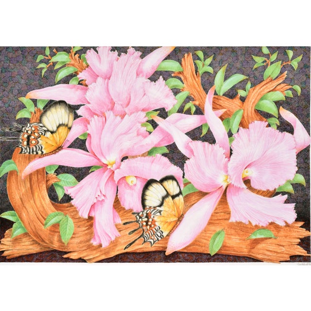 Realism Butterflies and Hibiscus by Ben Black For Sale - Image 3 of 6