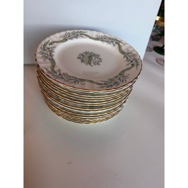 Royal Worcester Title: Royal Worcester for Collingwood Green “Cornucopia” Bone China Dessert Plates, C. 1920s — Set of 16 For Sale - Image 4 of 6