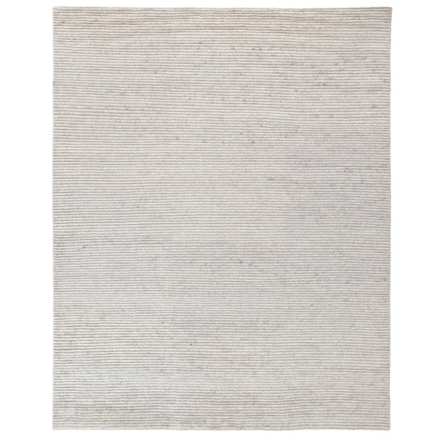Silver Exquisite Rugs Hamilton Hand Knotted Wool Light Silver & Ivory - 8'x10' For Sale - Image 8 of 8