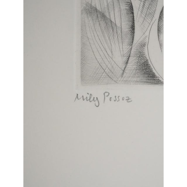 Modern Mily Possoz, Lily of the Valley, Original Signed Engraving For Sale - Image 3 of 11