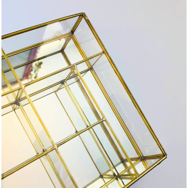 Brass and Glass Curio Display Cabinet For Sale In San Francisco - Image 6 of 10