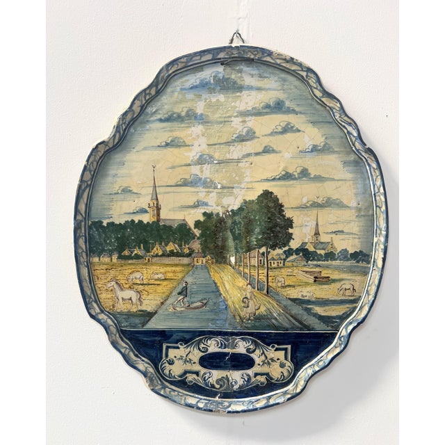 Blue Monochrome Delftware Plaque, 18th Century For Sale - Image 17 of 17