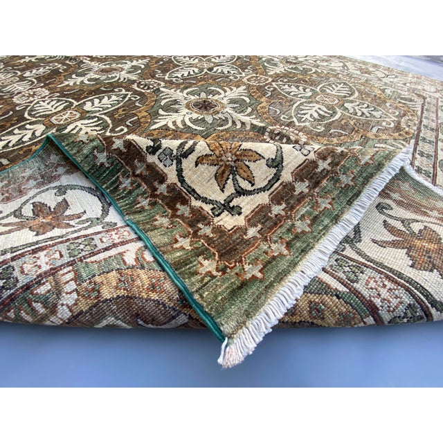 Handmade Lattice-Pattern Oriental Rug With Persian Floral Motifs – 6.5×9.9ft For Sale - Image 6 of 12