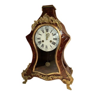 18th Century Swiss Bracket Clock With Ornate Marquetry For Sale