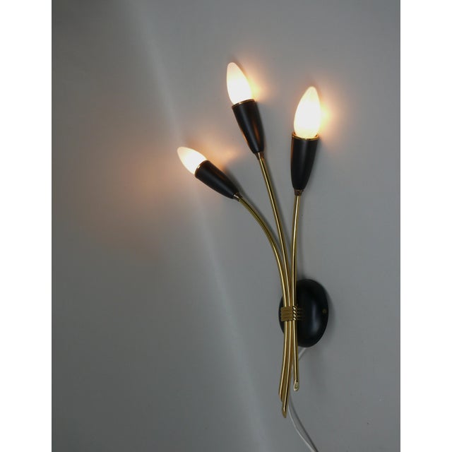 1950s Vintage Wall Light in Brass, 1950s For Sale - Image 5 of 18