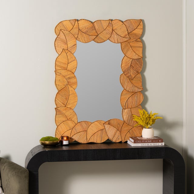 Spritely Home Palm Wall Mirror For Sale - Image 4 of 6