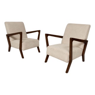 Vintage Italian Armchairs in White Bouclè, 1960, Set of 2 For Sale