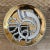 Hollywood Regency Gold Fornasetti for Bonwit Teller French Horn Porcelain Coaster or Ashtray For Sale - Image 3 of 6