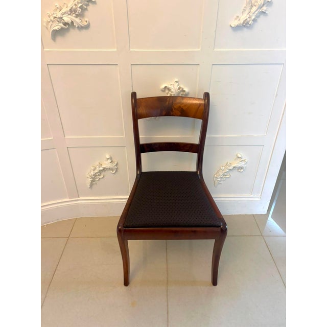 Brown Antique Regency Mahogany Bar Back Dining Chairs with Sabre Legs, 1830, Set of 4 For Sale - Image 8 of 15