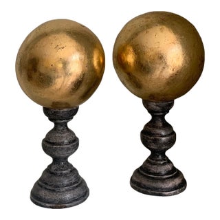 Late 20th Century Golden Sphere Decorative Sculpture For Sale