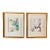Japanese Paintings of Cranes, Ink and Tempera in Gilt Wood Frames, a Pair For Sale