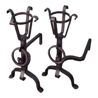 Cast Iron Fire Place Andirons For Sale