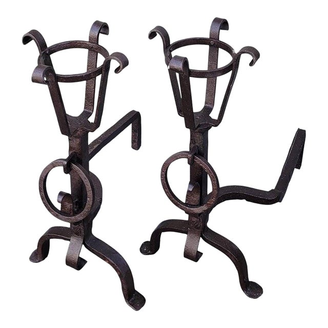 Cast Iron Fire Place Andirons For Sale