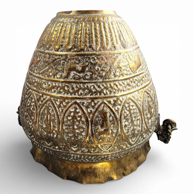 Large Indian Brass Jardinière with Elephant Handles, 1880 For Sale - Image 11 of 18
