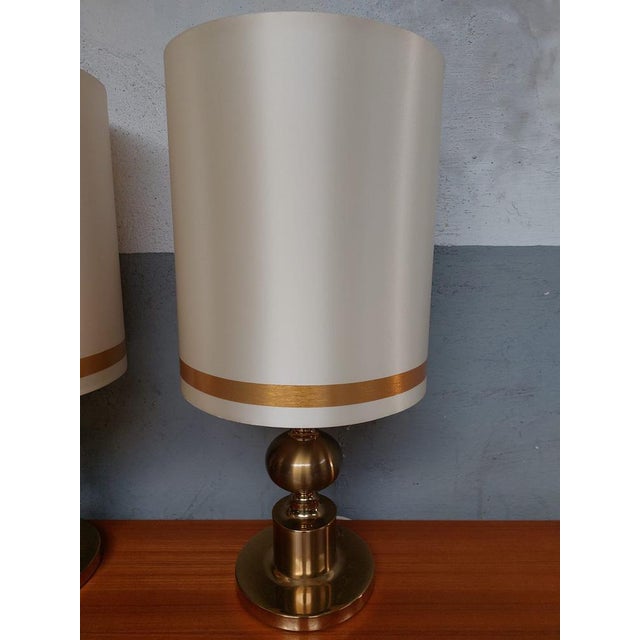 Mid-Century Golden Table Lamps, 1970s, Set of 2 For Sale - Image 13 of 18