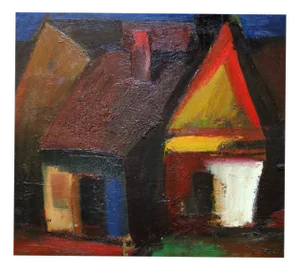 Aleksandr Rodin, In the Ilguciems, 1984, Oil on Cardboard