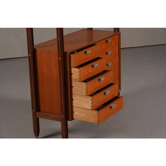 Vintage Italian Teak Wall Unit, 1960s For Sale - Image 11 of 12