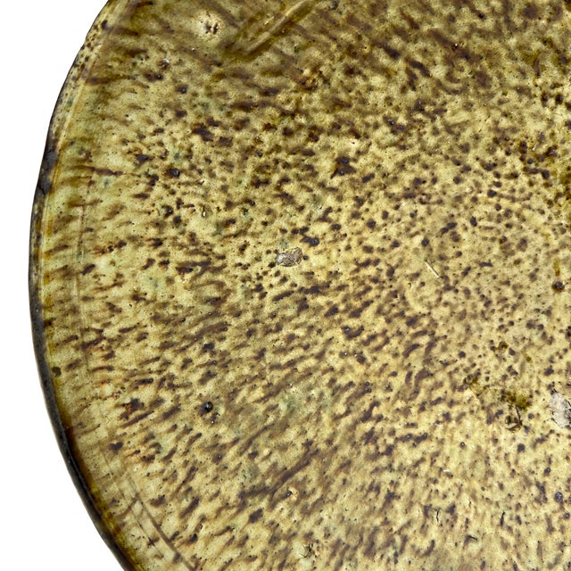 Tribal 1970s Moroccan Ochre Tamegroute Plate For Sale - Image 3 of 6