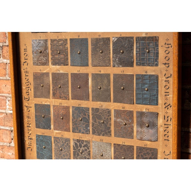 19th Century Embossed Sheet Metal Sample Advertising Display by Duquesne For Sale - Image 4 of 10