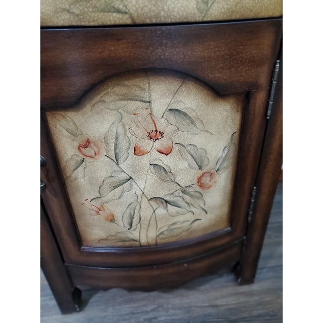 Vintage Accent Cabinet With Hand-Painted Floral Design For Sale - Image 12 of 12