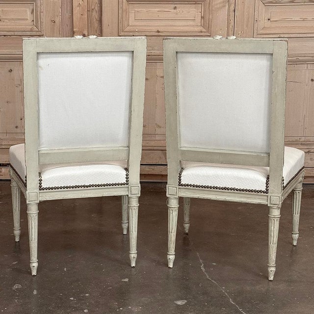 Pair of French 19th Century Louis XVI Painted Chairs For Sale - Image 18 of 18