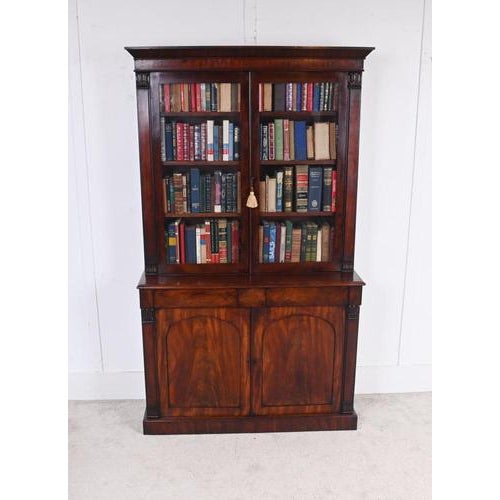 Victorian Glazed Mahogany Library Bookcase, 1840s For Sale - Image 15 of 15