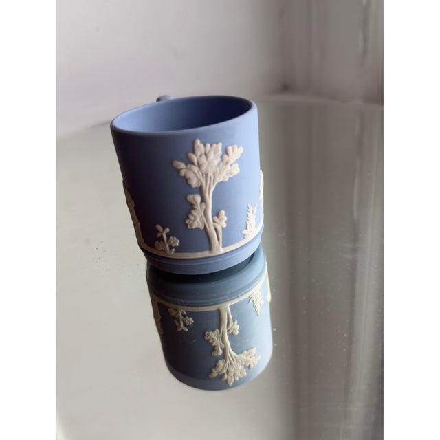 Josiah Wedgwood Vintage Wedgwood Blue Jasperware Demitasse Cup and Saucer Set For Sale - Image 4 of 8