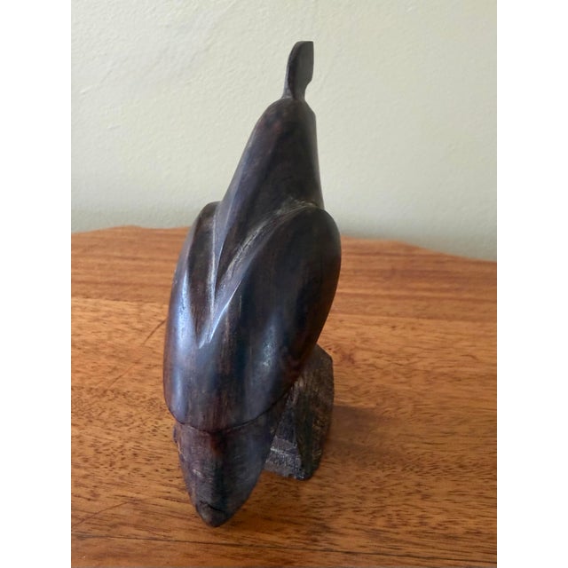 Midcentury Hard-Carved Wooden California Quail For Sale - Image 6 of 7