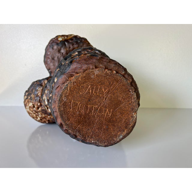 Vintage Sally Dutton Sculptural Organic Art Coil Built Studio Pottery