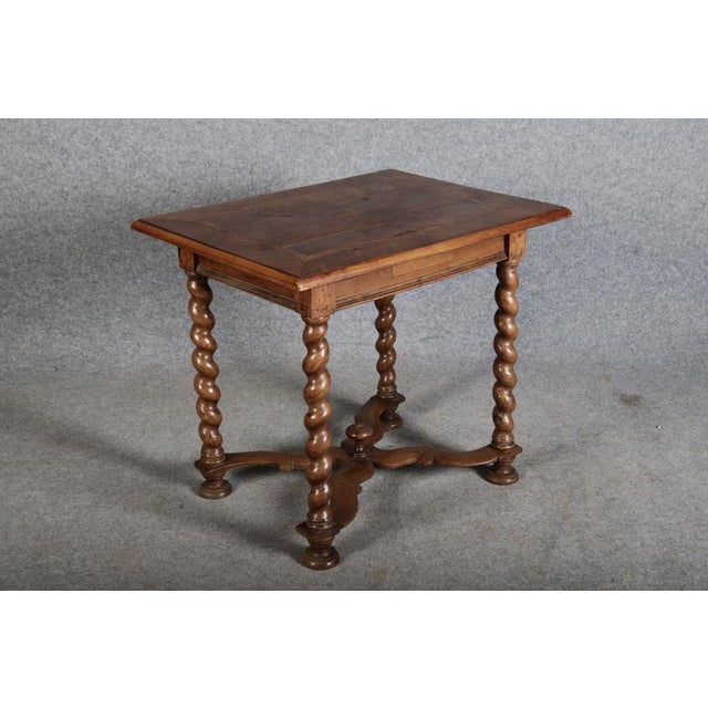 Brown Small Antique Baroque Side Table in Walnut, 1800 For Sale - Image 8 of 18