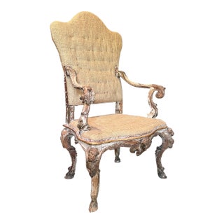 17th Century Italian Museo Di Roma Grand Salon Chair For Sale
