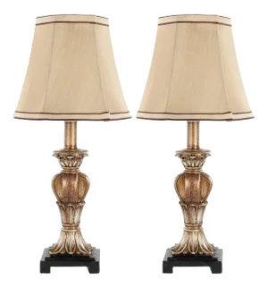 17 Inch H Mini Urn Table Lamp in Gold - a Pair