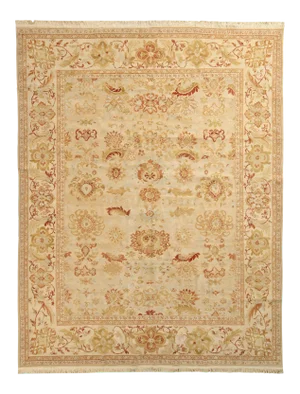 Rug & Kilim’s Sultanabad Style Rug in Beige-Brown, Red Floral Pattern
