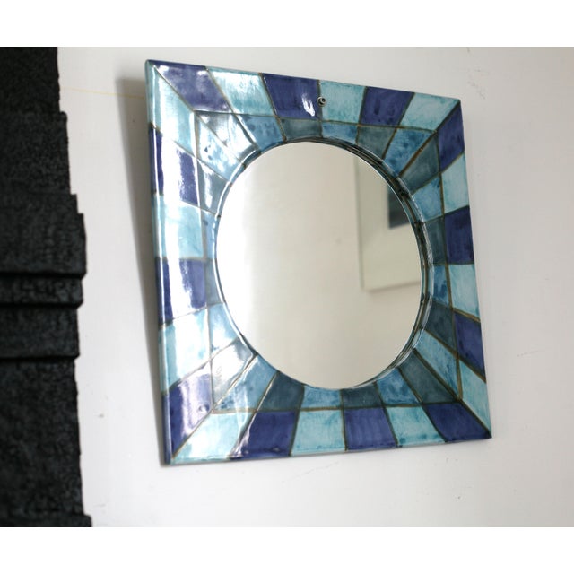 Vintage Mirror in Ceramic, 1970s For Sale - Image 9 of 12