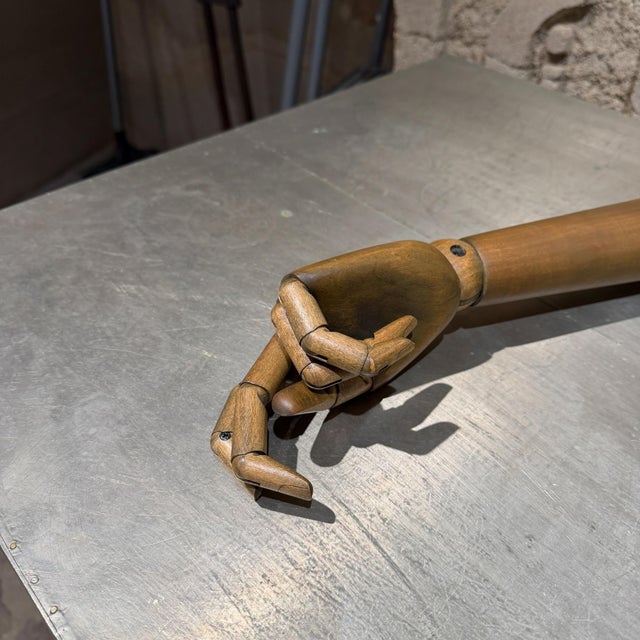 1980s Vintage Wooden Mannequin Arms Set Industrial Mid-Century Modern For Sale - Image 5 of 8