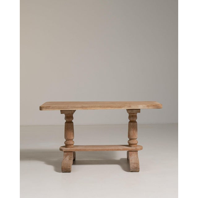 1970-1979 France Weathered Whitewash Cerused Oak Console For Sale - Image 4 of 10