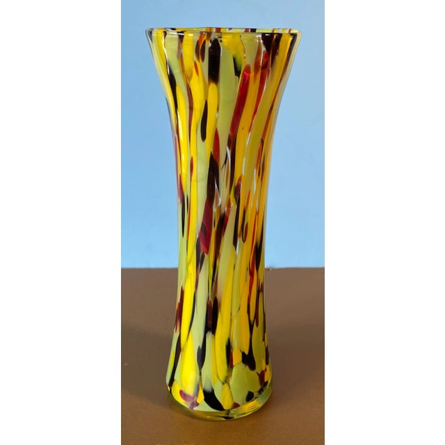 Contemporary Art Glass Multicolor Vase For Sale - Image 3 of 12