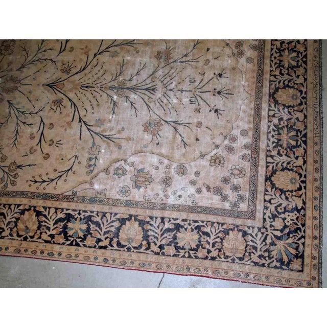 Handmade antique Indo-Moktasham prayer rug in original condition, the rug has low pile. It has been made in the end of...